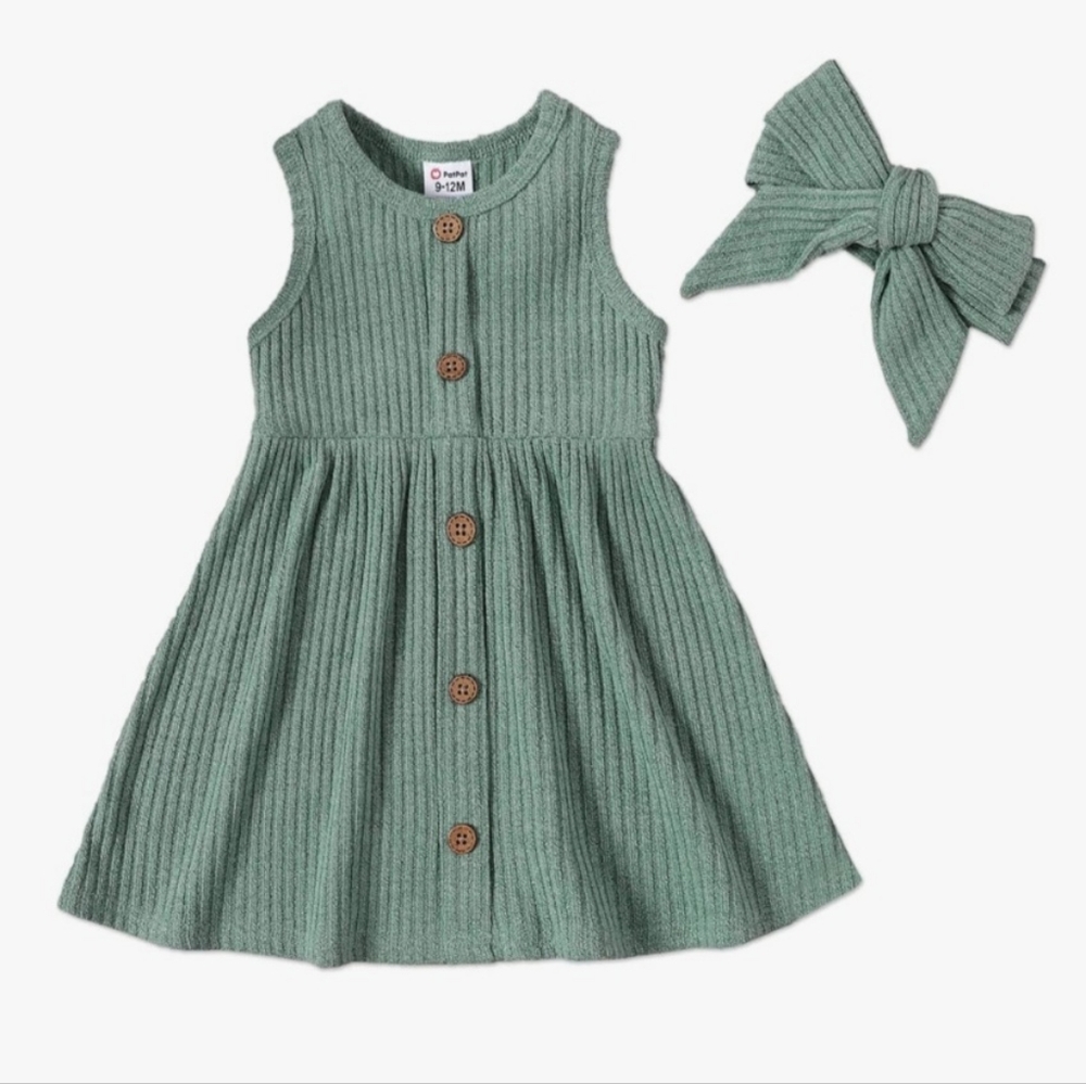 Sleeveless Dress with Matching Head Ban + Key Chain
